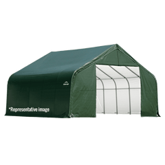 Shelterlogic 12x20x8 Peak Style Shelter, Green Cover