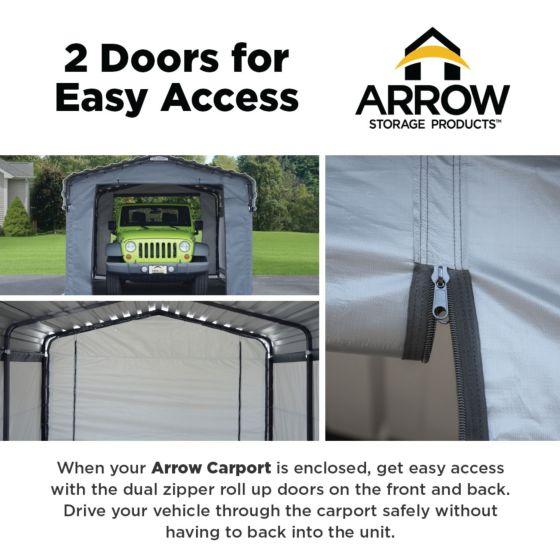 Shelterlogic Arrow Fabric Carport Enclosure Kit, 20x20