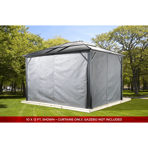 Shelterlogic Sojag MERIDIEN Grey Curtains 10'x10' spun