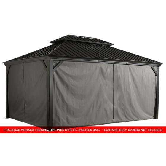 Shelterlogic Sojag MESSINA/MYKONOS Grey Curtains 12x16 spun