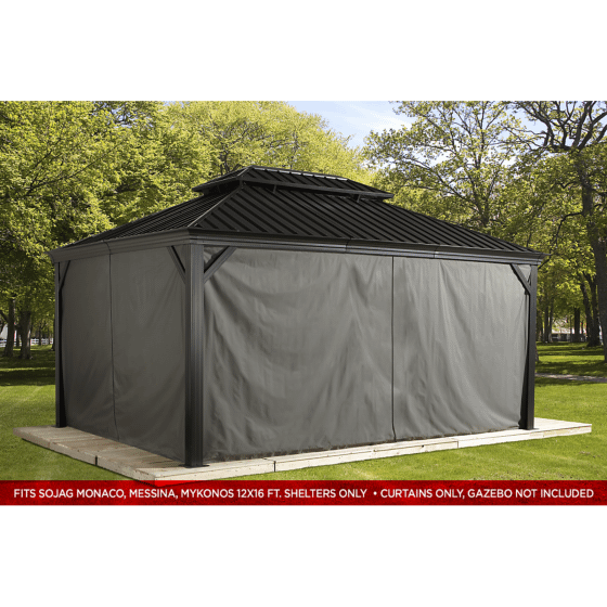 Shelterlogic Sojag MESSINA/MYKONOS Grey Curtains 12x16 spun