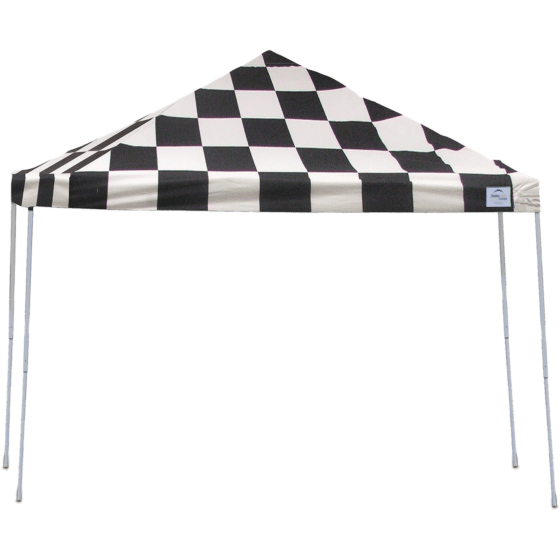 Shelterlogic 12x12 ST Pop-up Canopy, Checkered Flag Cover, Black Roller Bag