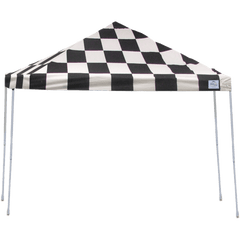 Shelterlogic 12x12 ST Pop-up Canopy, Checkered Flag Cover, Black Roller Bag