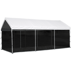 Shelterlogic 10'×20' Canopy, 1-3/8" 8-Leg Frame, White Cover, Screen Kit