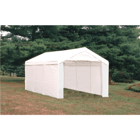 Shelterlogic 10'×20' Canopy, 1-3/8" 8-Leg Frame, White Cover, Enclosure & Extension Kits