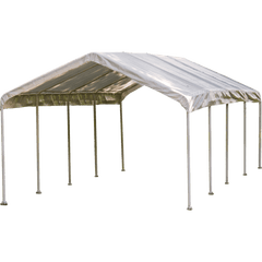 Shelterlogic 12×26 Canopy, 2" 10-Leg Frame, White Cover