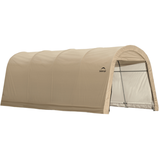 Shelterlogic 10x20x8 ft. / 3x6,1x2,4 m Round Style Auto Shelter, 1-3/8" / 3,5 cm 5-Rib Frame, Sandstone Cover