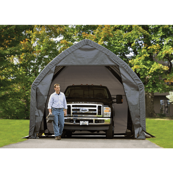 Shelterlogic 13×20×12 SUV/Truck Shelter, 1-5/8" 6-Rib Frame, Grey Cover