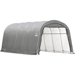 Shelterlogic 12×20×8 ft. / 3,7x6,1x2,4 m Round Style Shelter, 1-3/8" / 3,5 cm 6-Rib Frame, Grey Cover