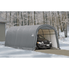 Image of Shelterlogic 12×20×8 ft. / 3,7x6,1x2,4 m Round Style Shelter, 1-3/8" / 3,5 cm 6-Rib Frame, Grey Cover