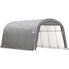 Image of Shelterlogic 12×20×8 ft. / 3,7x6,1x2,4 m Round Style Shelter, 1-3/8" / 3,5 cm 6-Rib Frame, Grey Cover