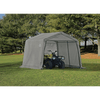 Image of Shelterlogic 10×10×8 Peak Style Storage Shed, 1-3/8" Frame, Grey Cover