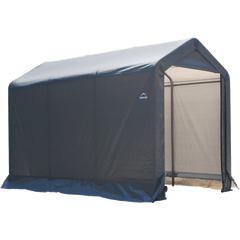 Shelterlogic 6×10×6'6" Peak Style Storage Shed, 1-3/8" Frame, Grey Cover