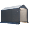 Image of Shelterlogic 6×10×6'6" Peak Style Storage Shed, 1-3/8" Frame, Grey Cover