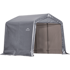 Shelterlogic 8×8×8 Peak Style Storage Shed, 1-3/8" Frame, Grey Cover