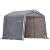 Image of Shelterlogic 8×8×8 Peak Style Storage Shed, 1-3/8" Frame, Grey Cover