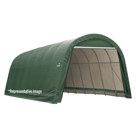 Shelterlogic 12x20x8 Round Style Shelter, Green Cover
