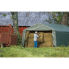 Image of Shelterlogic 12x20x8 Peak Style Hay Storage Shelter, Green Cover