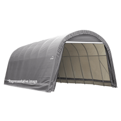 Shelterlogic 12x28x8 Round Style Shelter, Grey Cover