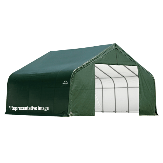 Shelterlogic 16x36x16 Peak Style Shelter, Green Cover