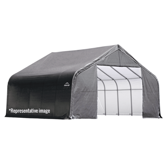 Shelterlogic 18x28x9 Peak Style Shelter, Grey Cover