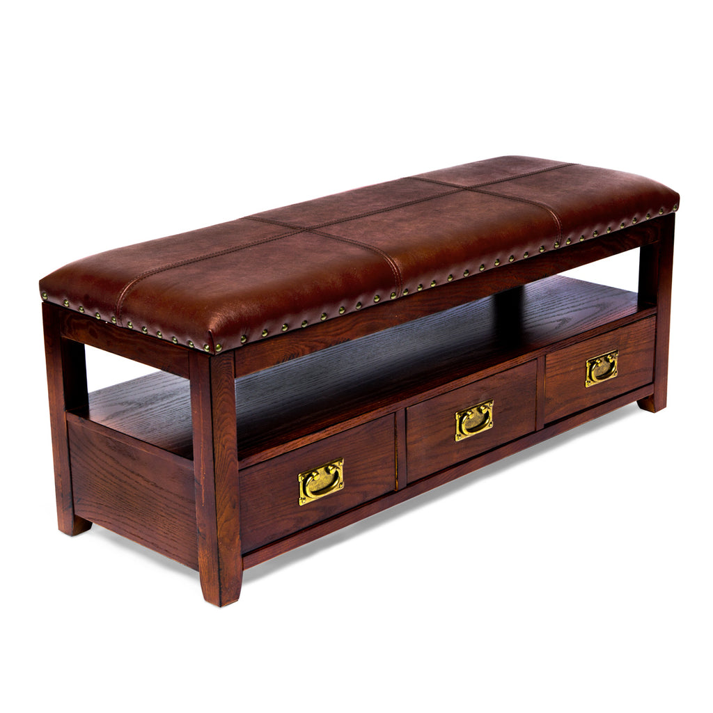 All Things Cedar Cherry-Colored Entryway Storage Bench HR330
