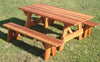Image of Best Redwood Outdoor Super Deck With Attached Bench Picnic Table PTACHBB-5SC1905