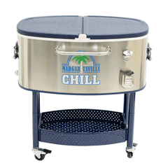 Shelterlogic Margaritaville Rolling Oval Stainless Steel Cooler - 77 Quart - Margaritaville Chill