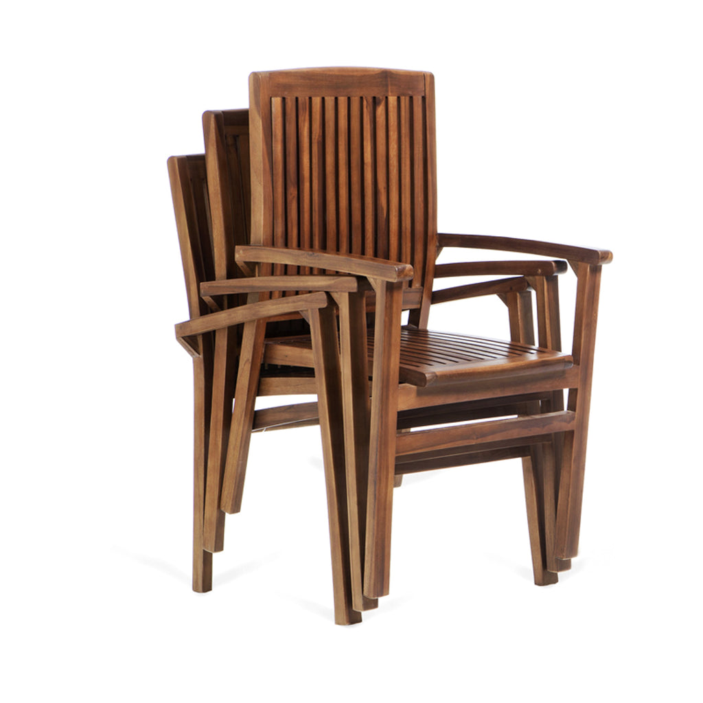All Things Cedar 5-Piece Oval Stacking Chair Dining Set TE70-24