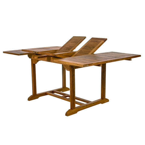 All Things Cedar 9-Piece Teak Extension Patio Table & Folding Chair Set TD72-22