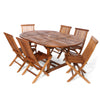 Image of All Things Cedar 7-Piece Oval Folding Teak Dining Set TE70-22
