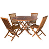 Image of All Things Cedar 5-Piece with Cushion Round Folding Dining Set TT5P-R