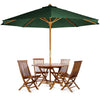 Image of All Things Cedar with Octagon Table Folding Chairs and Umbrella Dining Set TT6P-O-B