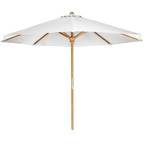 All Things Cedar 6-Piece with Umbrella Round Folding Table Dining Set TT6P-R-B