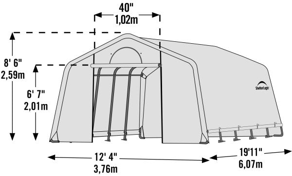 Shelterlogic Grow It Greenhouse-in-a-Box Pro 12 ft x 20 ft x 8 ft Walk-Thru Greenhouse 70684