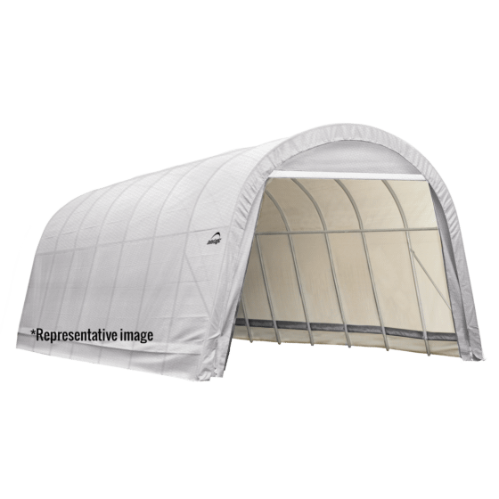 Shelterlogic 12x24x8 Round Style Shelter, Green Cover