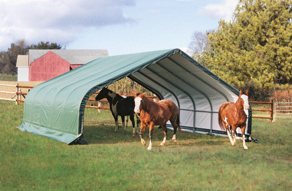 Shelterlogic Run-In Shelter Peak 22 ft x 20 ft x 10 ft Hay Shelter 58432